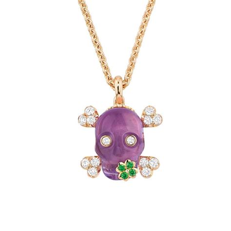 dior skull necklace price|Tete de Mort Skull necklace in 18K pink gold, diamonds and pink .